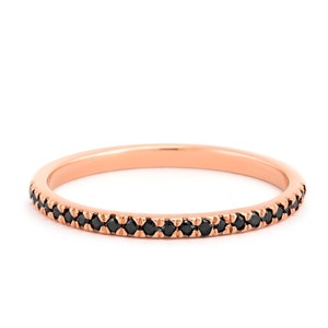 Eloise. Dainty Black Diamond Stacking Eternity Ring Gold Minimalist Ring Simple Diamond Ring Ring Gift for Her Delicate Ring Eternity Band