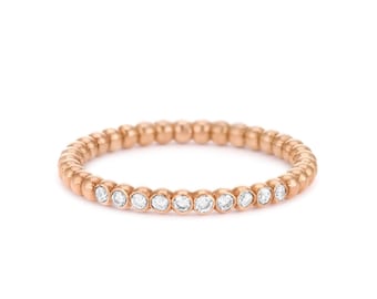 Diamond Eternity Ring, Diamond Eternity Wedding Band, 14k Gold Thin Diamond Wedding Band/  Thin Diamond Eternity Band in 14k Rose Gold