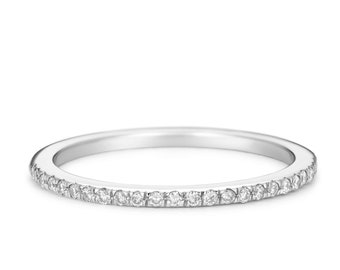 Diamond Eternity Wedding Band/ 14k Gold Thin Diamond Wedding Band/ Diamond Eternity Ring/ Micro Pave Thin Diamond Eternity Band in 14k Gold
