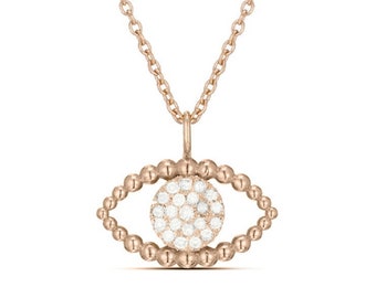 ELOISE. Evil Eye Diamond Necklace, Every Day Necklace, Delicate Necklace For A Unique And Elegant Look!
