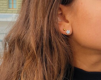 ELOISE.  Every Day Diamond Stud Earrings, Unique Earrings for Unique Women!