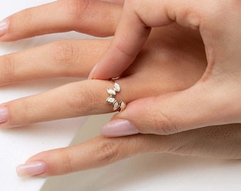 14k Solid Yellow Gold Crown Ring