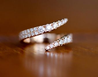 Lab-Grown Diamond Open ring For the pinky finger, total carat 0.80