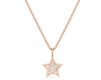 14k Solid Gold Star Necklace