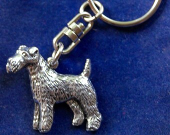 Fox Terrier Dog Pewter Keyring with Gift Pouch