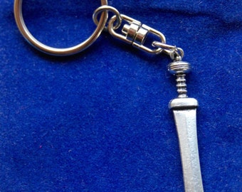 Gladius Sword Keyring | Roman Present Idea | Silver Pewter and Stainless Steel | Gift Pouch Included