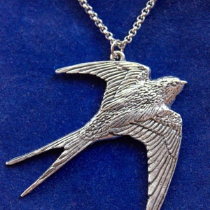 Swallow Pewter Pendant Necklace with Gift Pouch