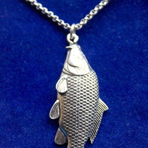 Common Carp Pewter Pendant Necklace with Gift Pouch