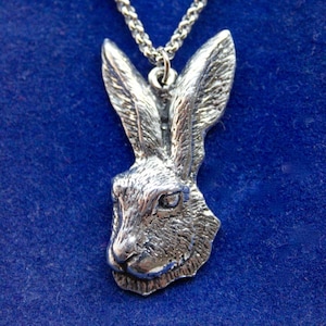 Hare Pewter Pendant Necklace with Gift Pouch