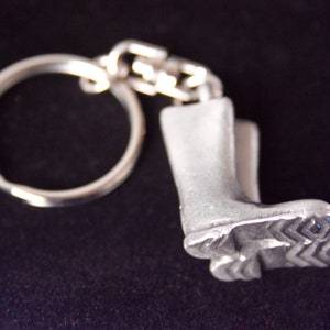 Gardening Wellies Wellington Boots Pewter Keyring with Gift Pouch