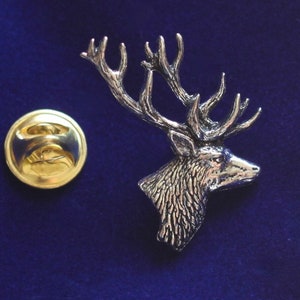 Stag Pewter Lapel Pin Badge with Gift Pouch