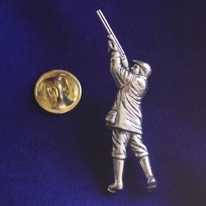 Shooting Pewter Lapel Pin Badge with Gift Pouch