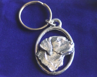 Labrador Dog Keyring | Labrador Present Idea | Silver Pewter and Stainless Steel | Gift Pouch Included