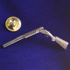 Insignia de solapa de escopeta de peltre con estuche de regalo