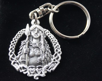 Freya Viking Goddess of Love and Fertility Pewter Keyring with Gift Pouch