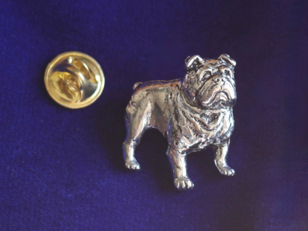Bulldog Pewter Lapel Pin Badge With Gift Pouch - Etsy