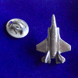 Insigne d&#39;épinglette en étain pour avion de chasse F35 avec pochette cadeau