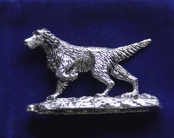 Fine Art Pewter Setter Dog Collectible Figurine with Gift Pouch