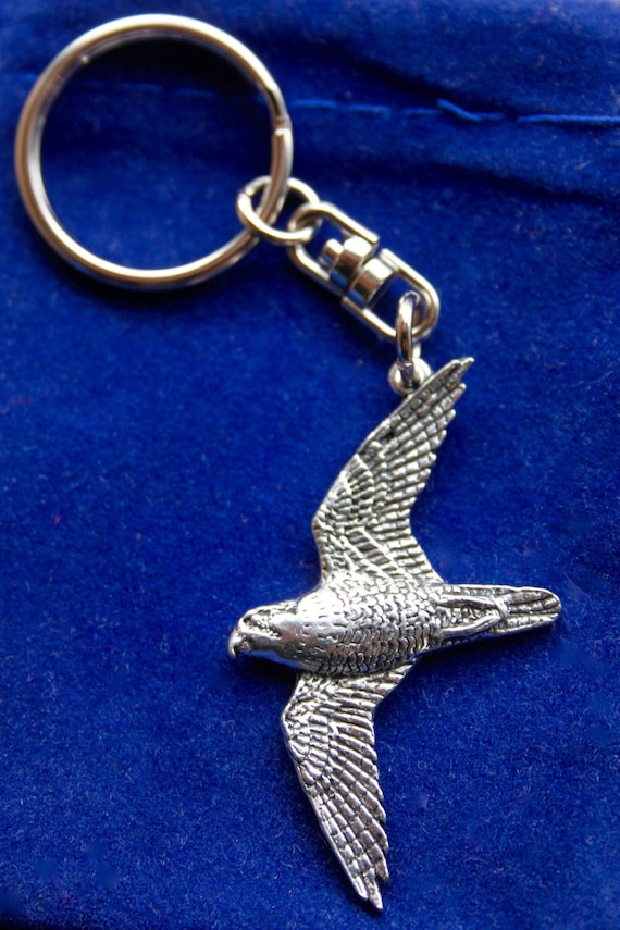 Peregrine Falcon Keyring Peregrine Falcon Present Idea Silver