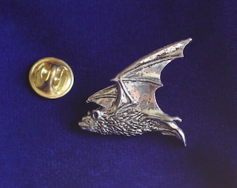 Bat Pewter Lapel Pin Badge with Gift Pouch