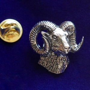 Bighorn Sheep Pewter Lapel Pin Badge with Gift Pouch