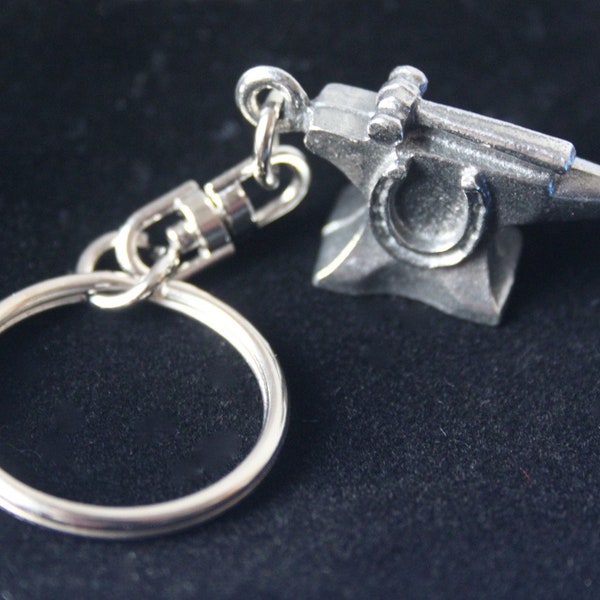 Solid Pewter Anvil Keyring with Gift Pouch