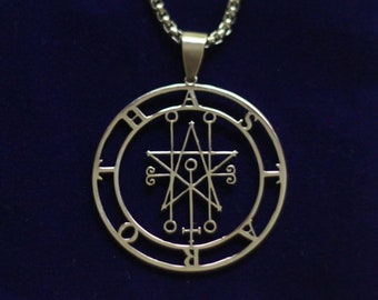 Astaroth Sigil Goetia Solomon Demon Seal Pendant Necklace with Gift Pouch