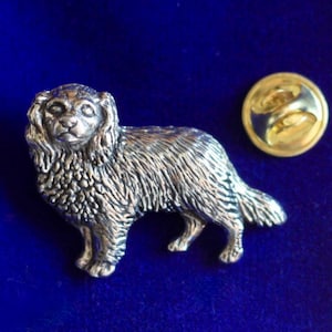 Cavalier King Charles Spaniel Pewter Lapel Pin Badge with Gift Pouch