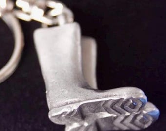 Gardening Wellies Wellington Boots Pewter Keyring with Gift Pouch