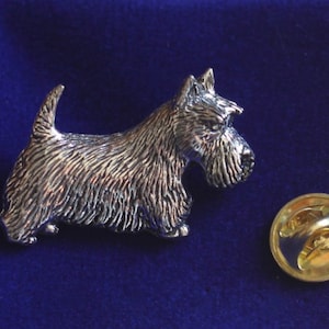 Scottish Terrier Pewter Lapel Pin Badge with Gift Pouch