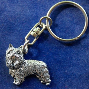 Yorkshire Terrier Keyring | Dog Lover Present Idea | Silver Pewter and Stainless Steel | Gift Pouch Included
