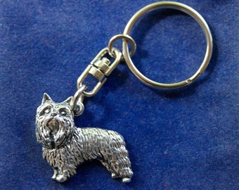 Yorkshire Terrier Dog Pewter Keyring with Gift Pouch