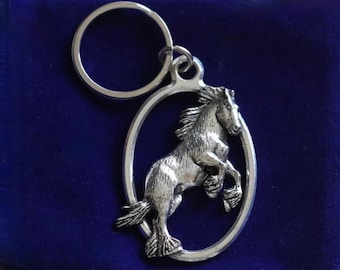 Pewter Shire Horse Keyring | Gift Pouch Included