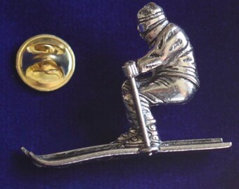 Skier Skiing Zinn Anstecknadel Abzeichen mit Geschenk-Beutel
