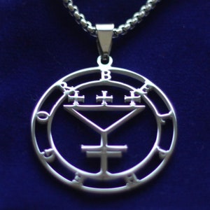 Belphegor Sigil Goetia Solomon Demon Seal Pendant Necklace with Gift Pouch