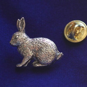 Rabbit Pewter Lapel Pin Badge with Gift Pouch