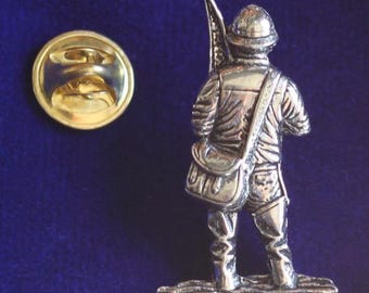 Angler Pewter Lapel Pin Badge with Gift Pouch