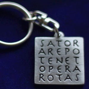 Rotas Sator Templar Magic Square Pewter Keyring with Gift Pouch