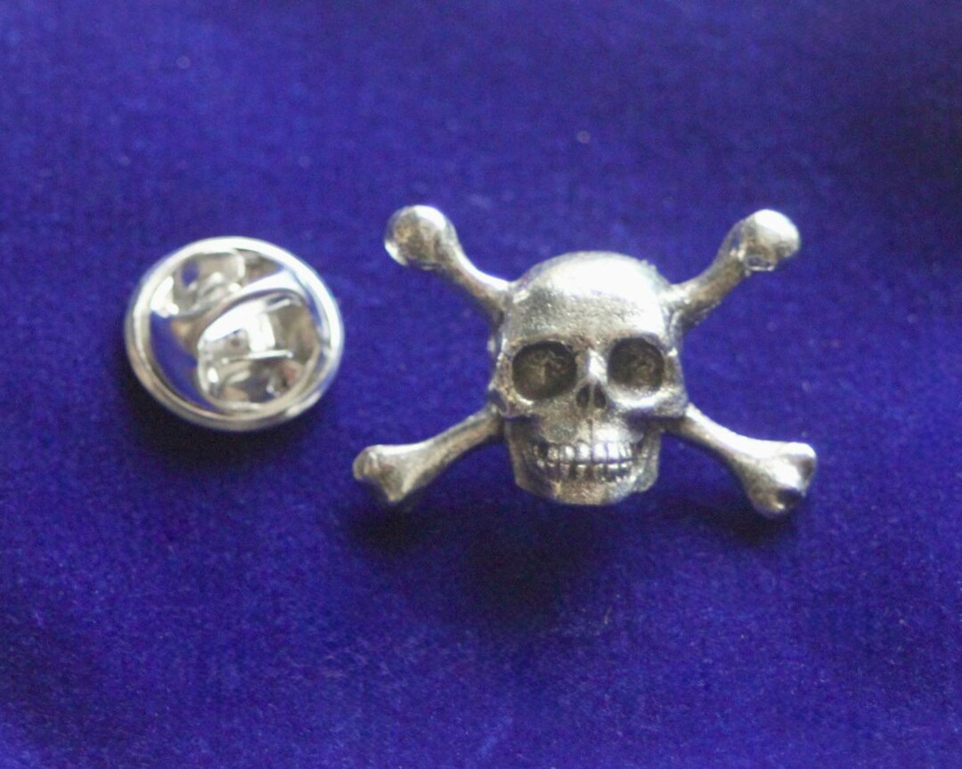 Skull and Crossbones Pewter Lapel Pin Badge With Gift Pouch - Etsy