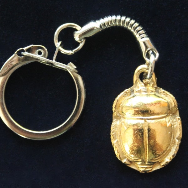 Gold Plated Scarab Keyring with Gift Pouch