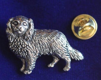 Cavalier King Charles Spaniel Pewter Lapel Pin Badge with Gift Pouch