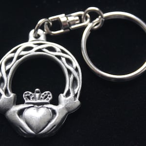 Claddagh Pewter Motif Mobile Phone Charm Valentine Love Friendship Loyalty Gift 