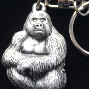 Gorilla Pewter Keyring with Gift Pouch