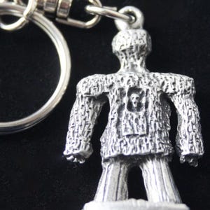 Wicker Man Keyring | Silver Pewter and Stainless Steel | Gift Pouch Included
