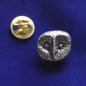 Owl Pewter Lapel Pin Badge with Gift Pouch