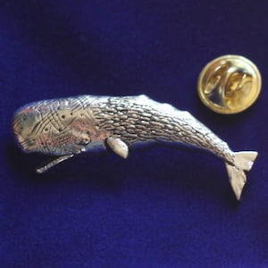 Sperm Whale Pewter Lapel Pin Badge with Gift Pouch