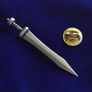 Roman Gladius Sword Pewter Lapel Pin Badge with Gift Pouch