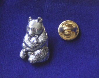 Panda Pewter Lapel Pin Badge with Gift Pouch
