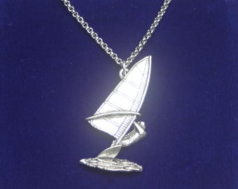 Windsurfing Pendant Necklace with Gift Pouch