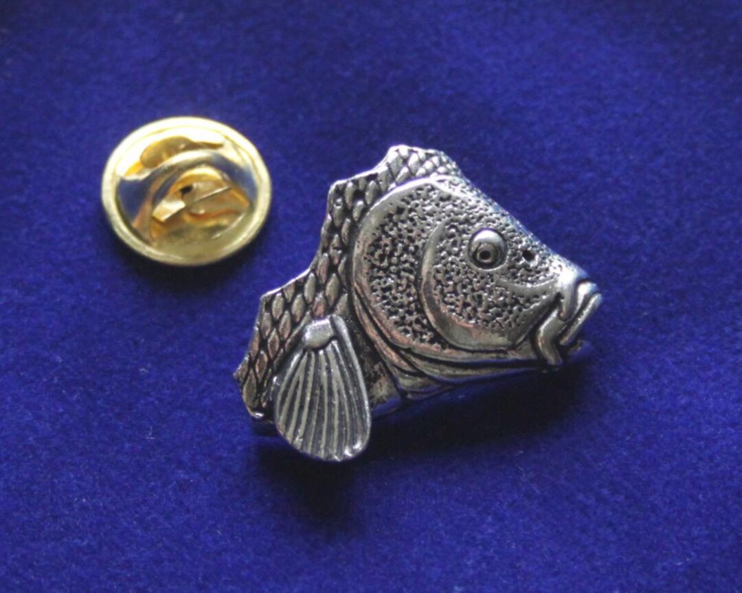 Carp Fish Pewter Lapel Pin Badge With Gift Pouch - Etsy